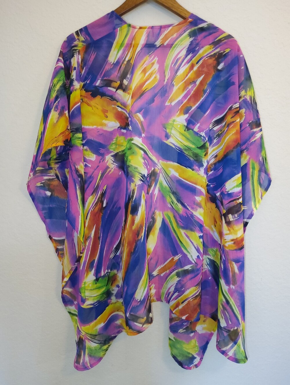 Chicos Swim Coverup Wrap Womens OS Multicolor Abstract Summer Kimono Topper - Picture 2 of 4